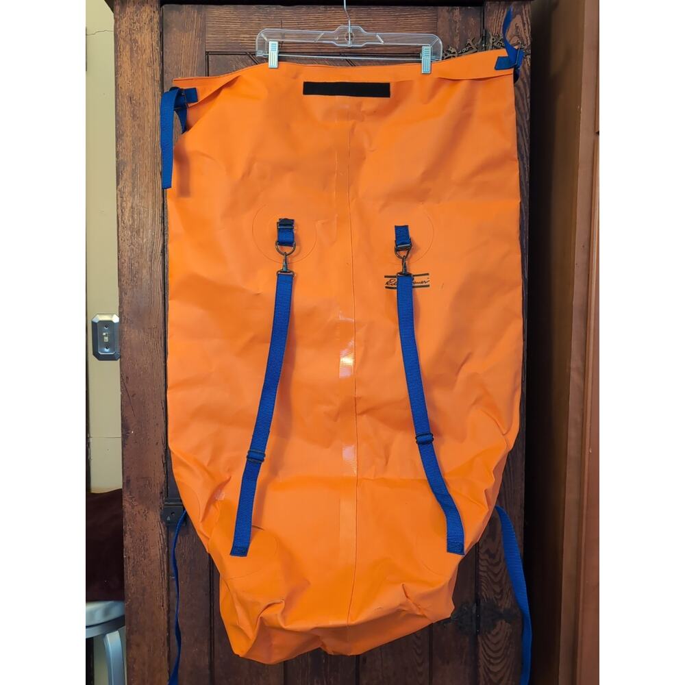 Eddie Bauer Vtg Waterproof Dry Bag Roll Top Orange Blue Heavy Duty Large 40x24